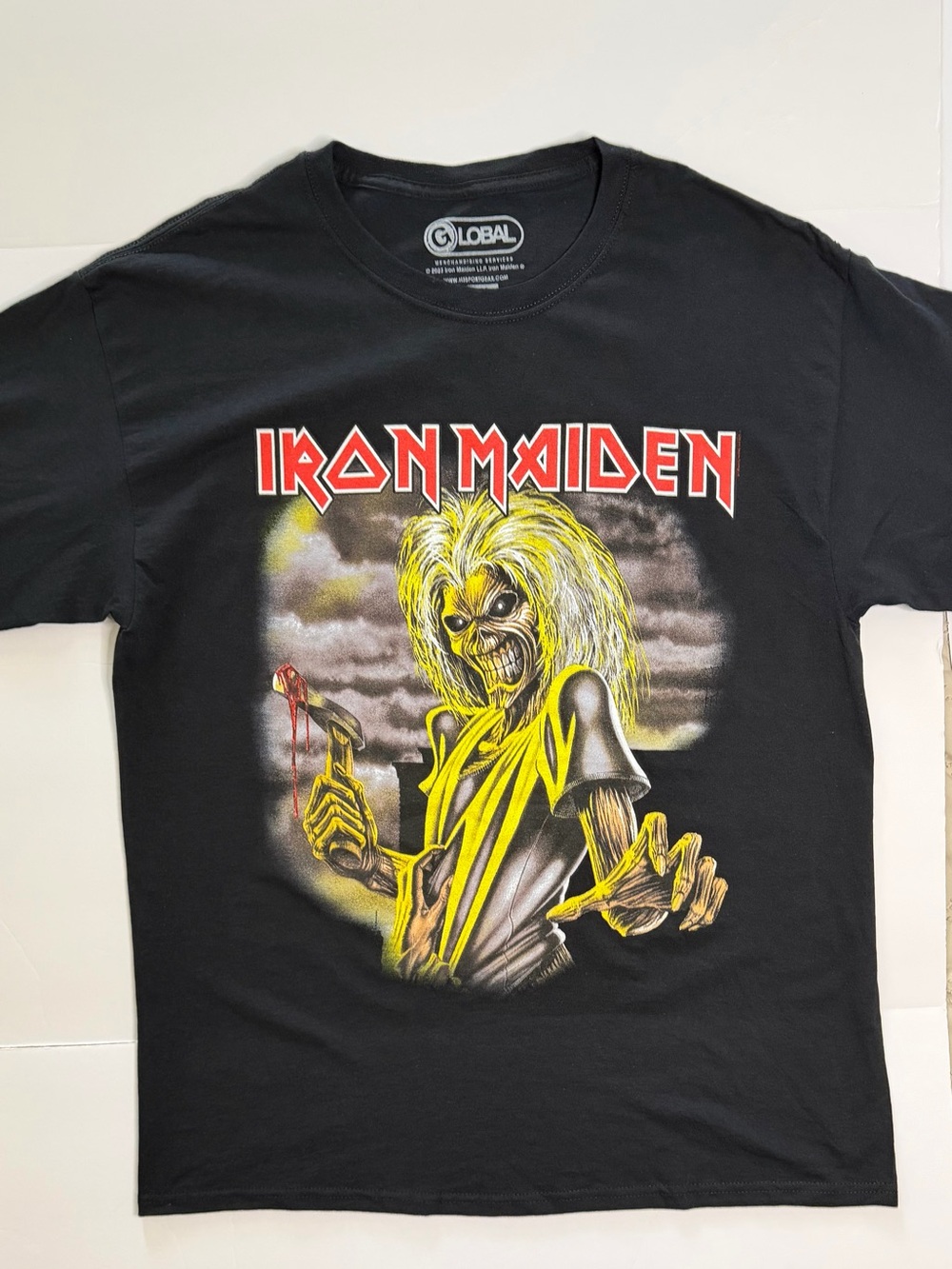 Iron Maiden Black Graphic Tee - Band Logo Short Sleeve Shirt -NWOT